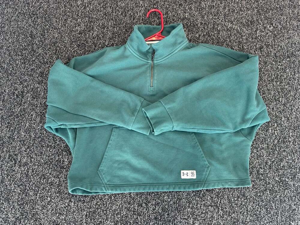 NWT Under Armour Womens Fleece Playback Pullover 1/4 Zip Size XS Green RR24